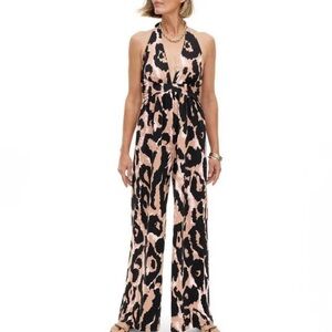 Diane von Furstenberg Women's XL Tropics Halter Neck Jumpsuit